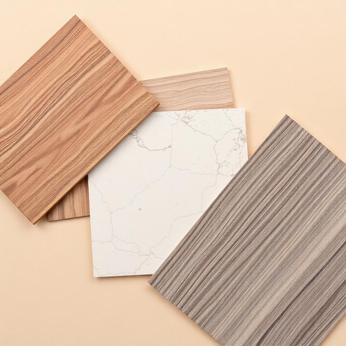 Wood and stone material samples