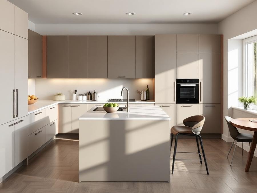 Modular kitchen with island